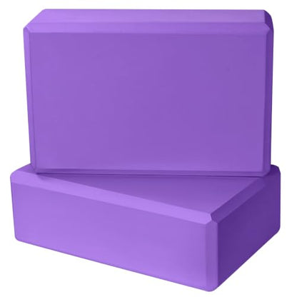 9"x6"x3" Yoga Block, 2 Pcs Soft Non-Slip Foam Blocks Supportive - color: Purple