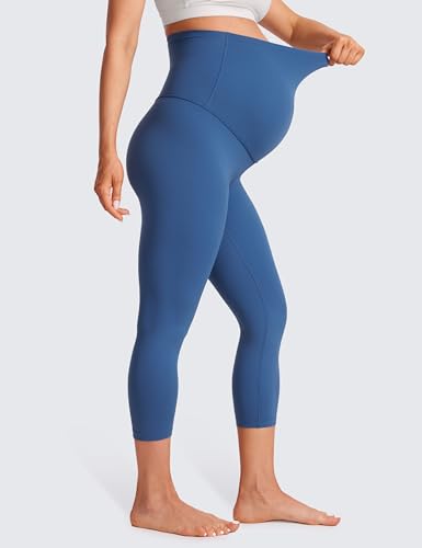 CRZ YOGA Maternity Capris Leggings 21" - color: Pitch Blue, size: Medium