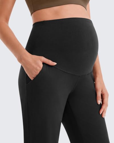 G4Free EverGoing Maternity Work Pants Pregnancy Tapered Ankle Trousers - color: Black, size: Medium