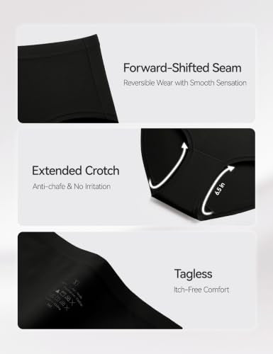 NIASOUL Women's Modal Underwear Seamless Soft Full Coverage Panties Briefs - color: 4p-black, size: Small