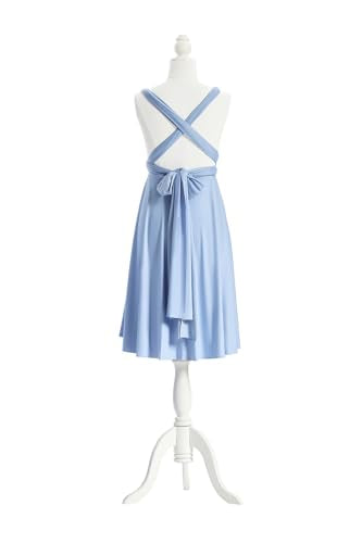 72styles Multi-Way Wrap Short Infinity Dress for Bridesmaids - color: Dusty Blue