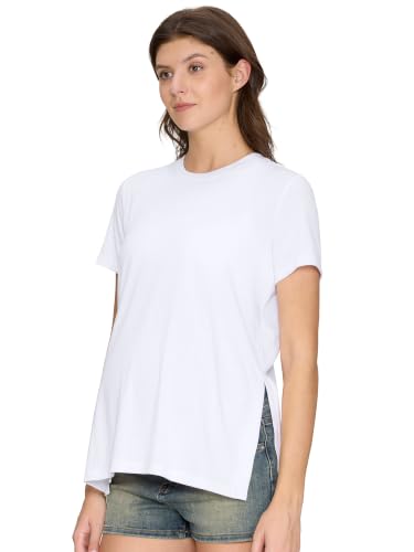 Women's Maternity Shirts, Crew Neck Maternity Top Short Sleeve - color: White, size: Large