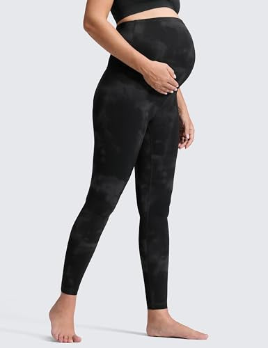 CRZ YOGA Maternity Leggings 28 - color: Black Tie Dye, size: X-Small