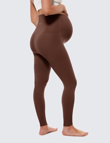 Buttergene Maternity No Front Seam Legging 25" - color: Hot Fudge Brown, size: Medium