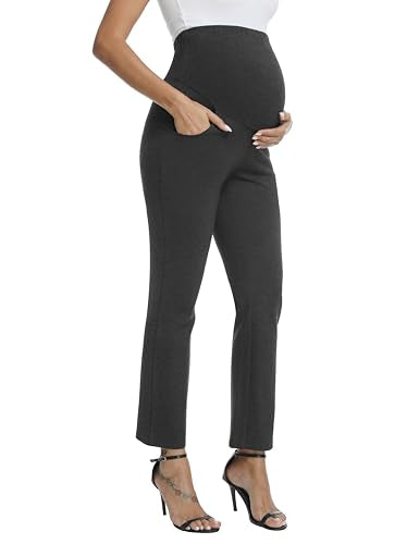 Maternity Pants Work Bootcut Dress Pants - color: Dark Heather Gray, size: X-Large