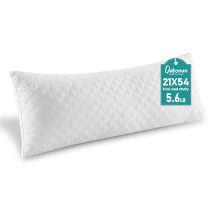 Oubonun Full Body Pillow for Side Sleeper, Adjustable Firm Long Bed Pillow - color: White-white Side