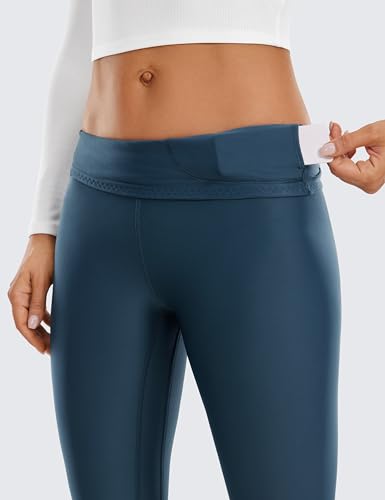 CRZ YOGA Fleece Thermal Leggings 28'' - color: French Navy, size: Medium