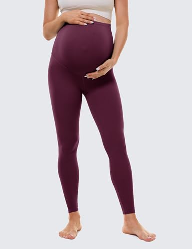 Buttergene Maternity No Front Seam Legging 25" - color: Deep Purple, size: X-Large