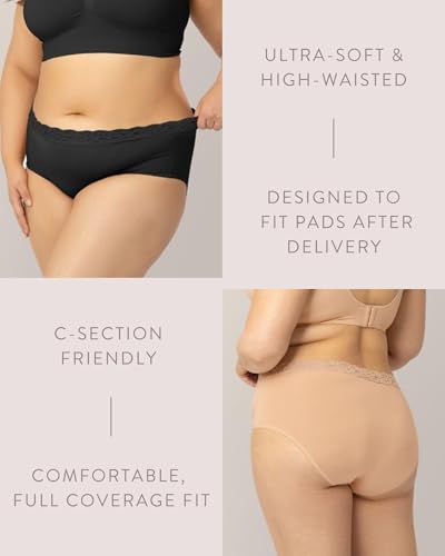 Kindred Bravely High Waisted Postpartum and Maternity Underwear - color: Neutrals, size: 1X