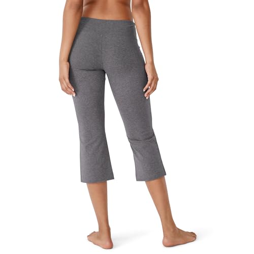 Jockey Womens Cotton Stretch Slim Flare Capri - color: Charcoal Grey Heather, size: Medium