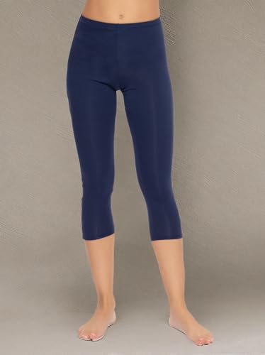 Felina Women's Cotton Modal Capri Leggings - color: Navy, size: Small