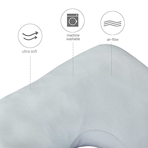 Pregnancy Pillow Cover U-Shaped 100% Cotton (ONLY Pillowcase), Grey - color: Grey, size: U-Shape