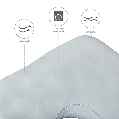 Pregnancy Pillow Cover U-Shaped 100% Cotton (ONLY Pillowcase), Grey - color: Grey, size: U-Shape