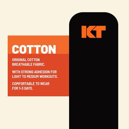 KT Tape, Original Cotton, Elastic Kinesiology Athletic Tape, 20 Count, 10” Precut Strips, Pink - color: Pink