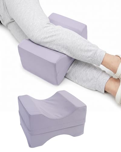 Ergonomic Memory Foam Knee Pillow for Side Sleepers, Multi-Position Leg Support Cushion for Spine Alignment & Hip Back Sciatica Pain Relief, Removable Washable Cover