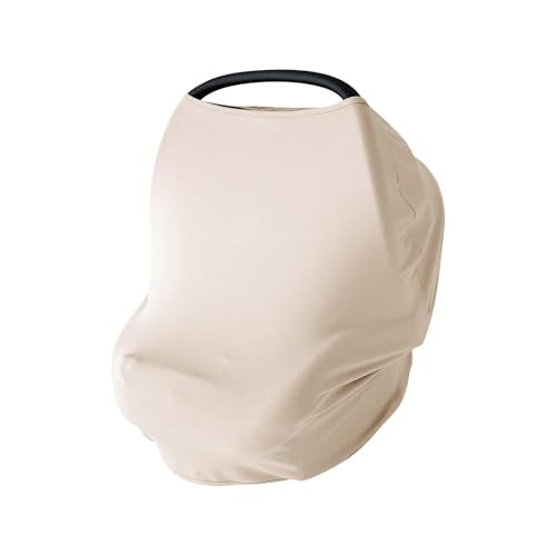 PurComfy 4-in-1 Baby Car Seat Cover, Supersoft Bamboo Viscose Nursing Cover - color: Oat