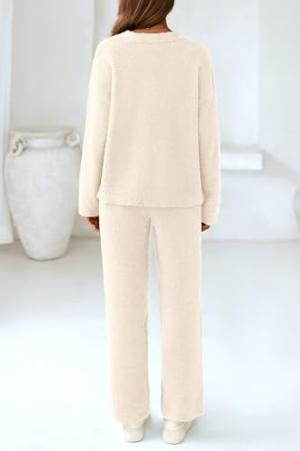 PRETTYGARDEN Lounge Sets for Women 2 Piece Pajama Set - color: Beige, size: Medium