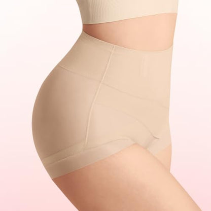 Tummy Control Shapewear Panties for Women High Waisted Underwear - color: Black+beige-2pack, size: Large