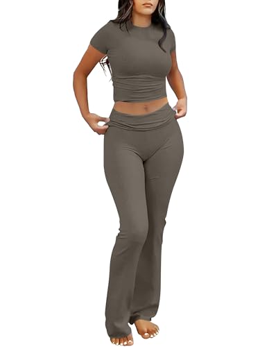 ANRABESS 2 Piece Lounge sets for Women - color: Taupe, size: X-Small