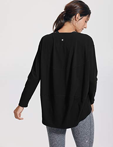 CRZ YOGA Pima Cotton Boat Neck Top - color: Black, size: X-Small
