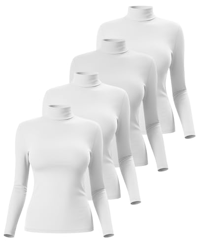 4 Pack Women's Underscrub Shirts - color: White, size: Medium