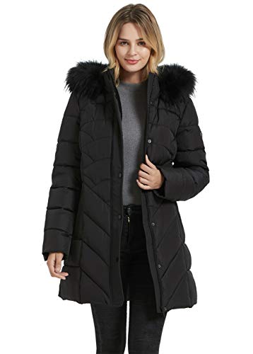 BINACL Women's Winter Warm Thicken Long Outwear Pockets Coat Parka Jacket XS-3XL - color: Black, size: Large