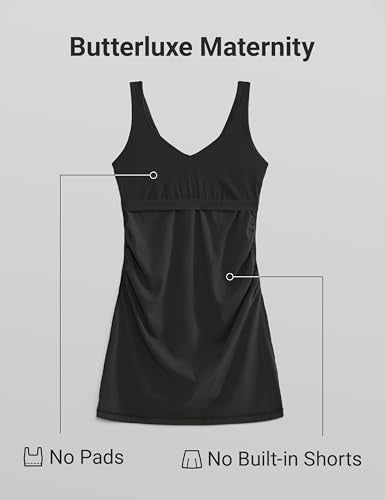 CRZ YOGA Maternity V Neck Mini Dress - color: Black, size: Large