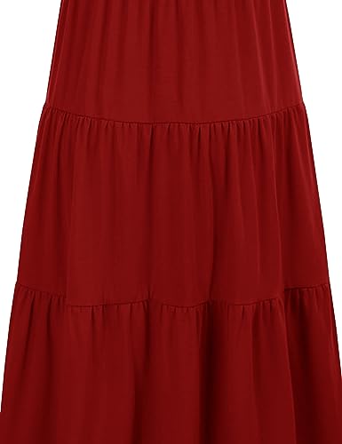 CzzzyL Womens Flutter Sleeve Nursing Dress for Breastfeeding with Pockets - color: Red-09, size: Medium