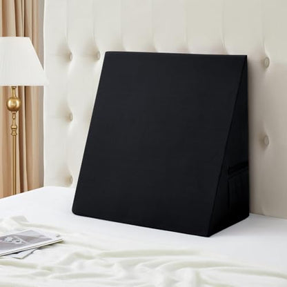Cotton Wedge Pillow Cover, 24" x 24" x 10", Black - color: Black, size: 25x25x10.5 Inch