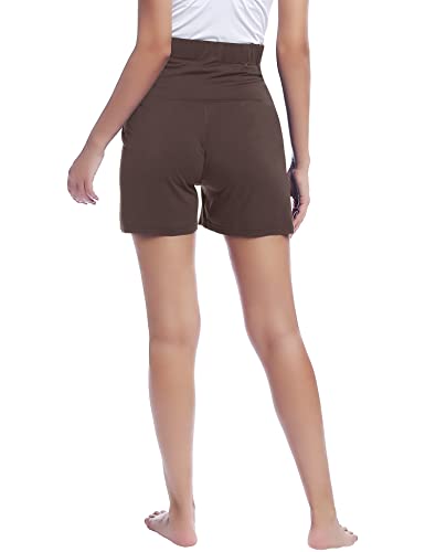 Joyaria Bamboo Viscose Cooling Maternity Pajama Shorts,Maternity Clothes - color: Chocolate, size: Large