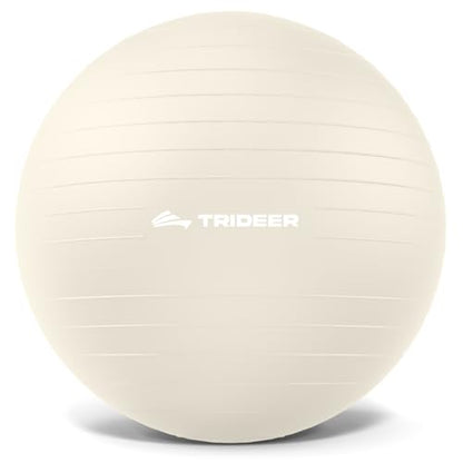 Trideer Yoga Ball for Exercise, Pregnancy, Exercise Ball, Pump Included - color: Off-White, size: L(23-26ines/58-65cm)