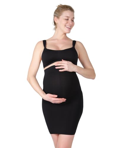 SlimMe Women's High-Waist Nylon Maternity Slip - color: Black, size: Medium