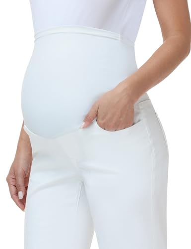 Women's Maternity Jeans Wide Leg Pants - color: White, size: XX-Large