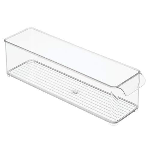iDesign Stackable Fridge Storage Bin with Handle, Clear - style: Pack of 1