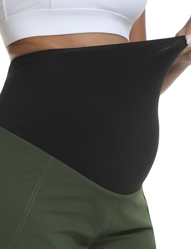 Women's Maternity Running Athletic Shorts - color: Green, size: XX-Large