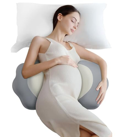 DONAMA Pillow for Sleeping Memory Foam Pregnancy Pillow for Side Sleepers - color: White Gray