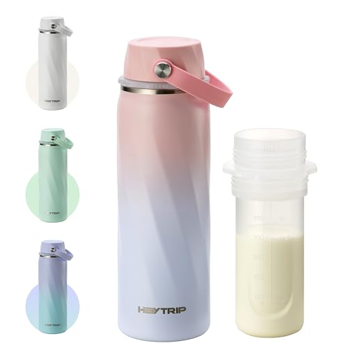 HEYTRIP 20oz Portable Breastmilk Cooler Bottle for Outdoor, Rosy Azure - color: Rosy Azure