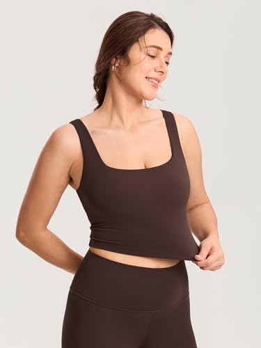 MOMANDA Longline Square Neck Pumping Bras - color: Hot Fudge Brown, size: Small