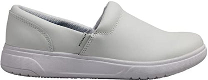 Cherokee Melody Nursing Clogs for Women Slip Resistant Leather Upper - color: White, size: 7.5