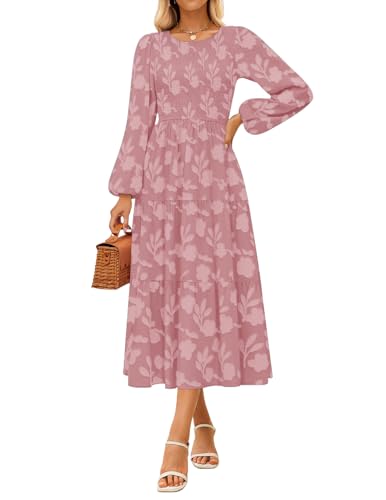 CzzzyL Women's Nursing Dresses Fall Boho Floral Breastfeeding with Pockets - color: Floralpink, size: Medium