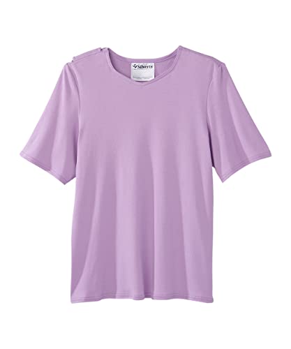 Silverts Women's Adaptive Open Back Top, Long Sleeve Dressing Shirt - color: Lavender Haze, size: Small