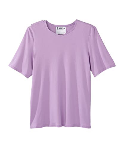Silverts Women's Adaptive Open Back Top, Long Sleeve Dressing Shirt - color: Lavender Haze, size: 3X-Large