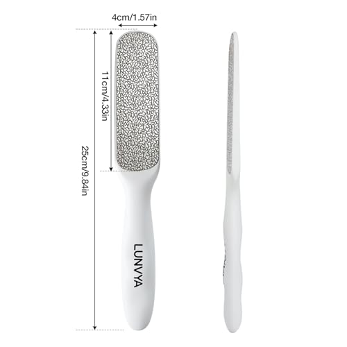 Double-Sided Nickel Foot File, Callus Remover Pedicure Exfoliator (White) - color: White