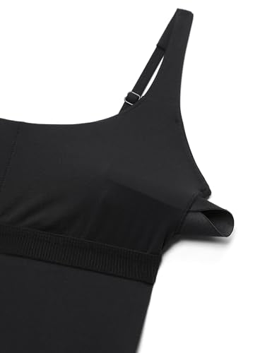 CRZ YOGA Square Neck Maxi Casual Dress - color: Black, size: XX-Small