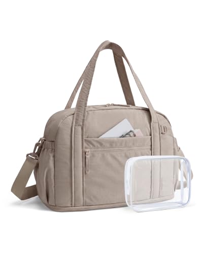 BAGSMART Expandable Personal Item Travel Bag, 2 Set Duffel Bag for Women - color: Camel