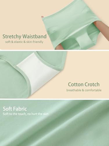 Women's High Waisted Underwear Slightly Tummy Control Cotton Panties Full Coverage Postpartum Briefs 4 Pack - color: Multicolor, size: 3X-Large