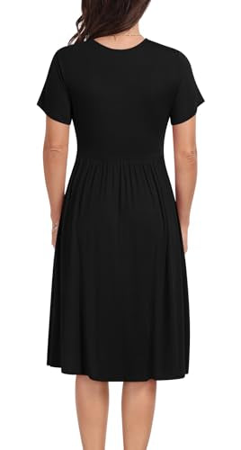 Maternity Dress Summer Wrap Baby Shower Pregnancy Nursing - color: Black, size: Small
