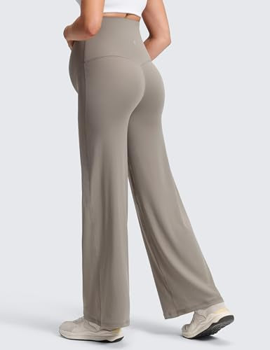 CRZ YOGA Maternity Wide Leg Pants 30" - color: Warm Ash Grey, size: Medium