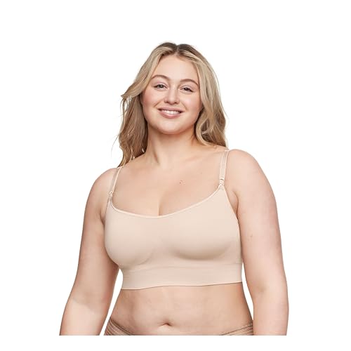 Warner's Blissful Benefits Women's Dig-Free Comfort Band with Seamless Stretch Wireless Lightly Lined Comfort Bra RM0911W - color: Toasted Almond, size: XX-Large