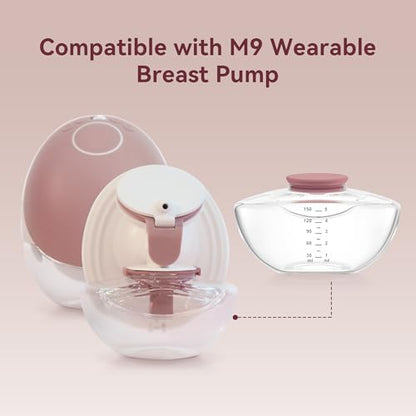 2 Pack Breastmilk Pump Storage Bottles Compatible with Momcozy Upgraded M9, Breast Milk Container, Breastfeeding Essentials, Not Original Mom Cozy Parts - size: 2PCS Full Sets
